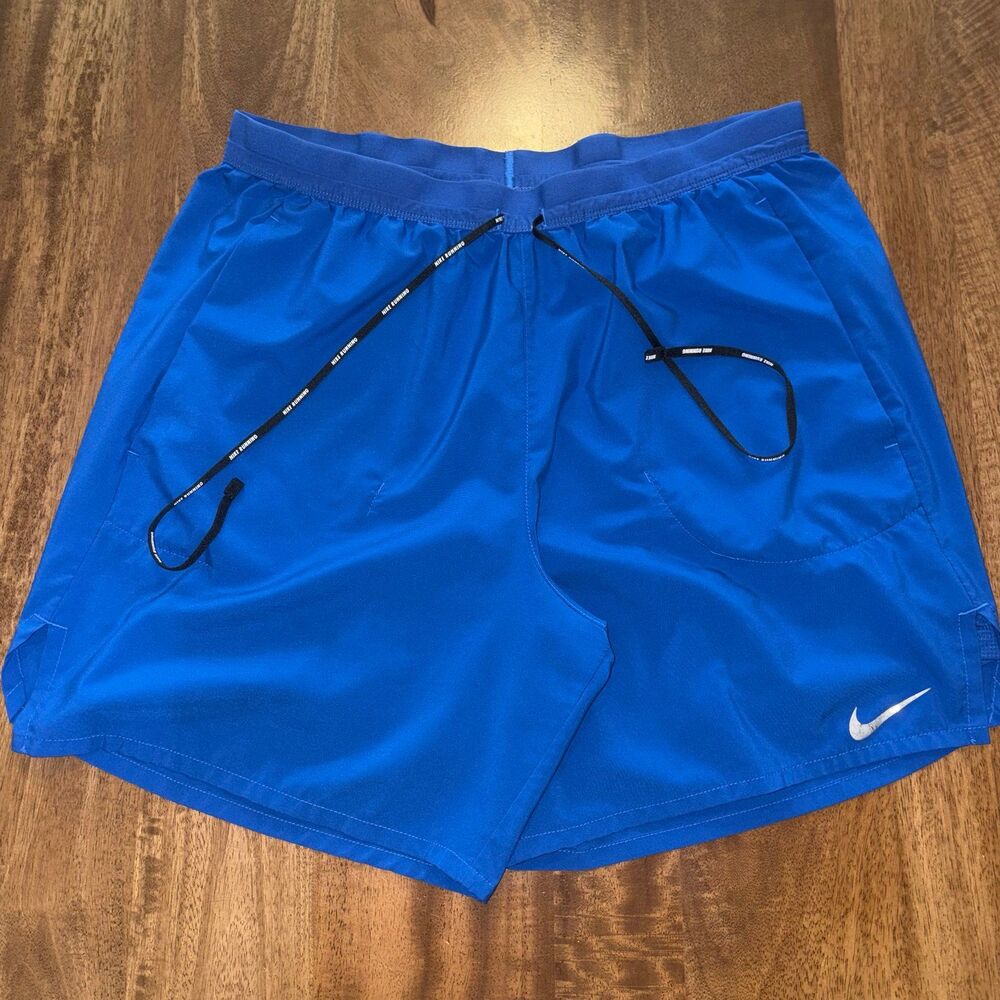 Nike Running Shorts Mens Large Blue Lined CJ5471 Drawstring Athletic